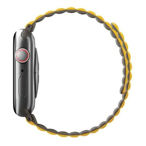 UNIQ pasek Revix Apple Watch Series 4/5/6/7/8/SE/SE2/Ultra 42/44/45mm. Reversible Magnetic musztardowy-khaki/mustard-khaki