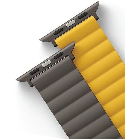 UNIQ pasek Revix Apple Watch Series 4/5/6/7/8/SE/SE2/Ultra 42/44/45mm. Reversible Magnetic musztardowy-khaki/mustard-khaki