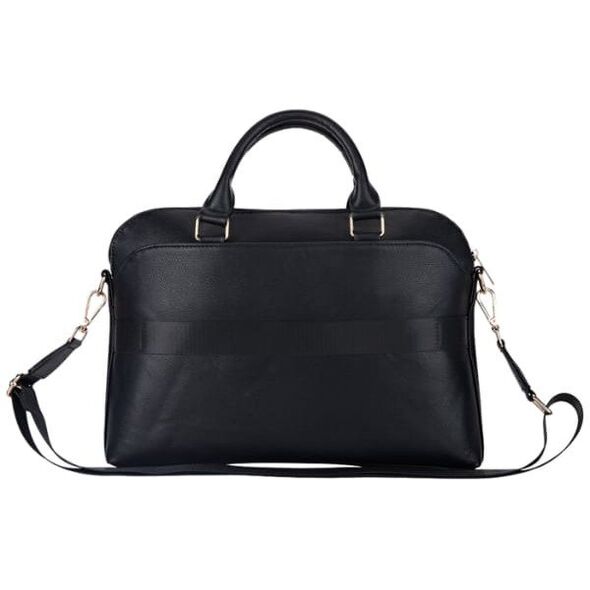 Bag Guess Grained Zipper Pocket Triangle Logo 15" black
