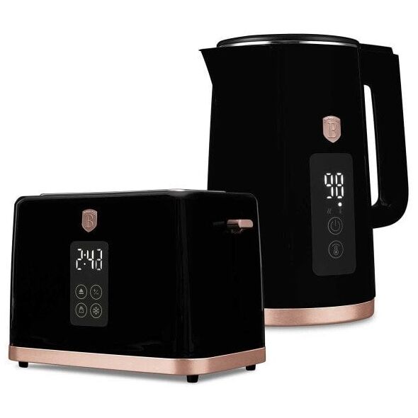 CZAJNIK ELEKTRYCZNY 1,7L + TOSTER CYFROWY BERLINGER HAUS BH-9540 BLACK ROSE