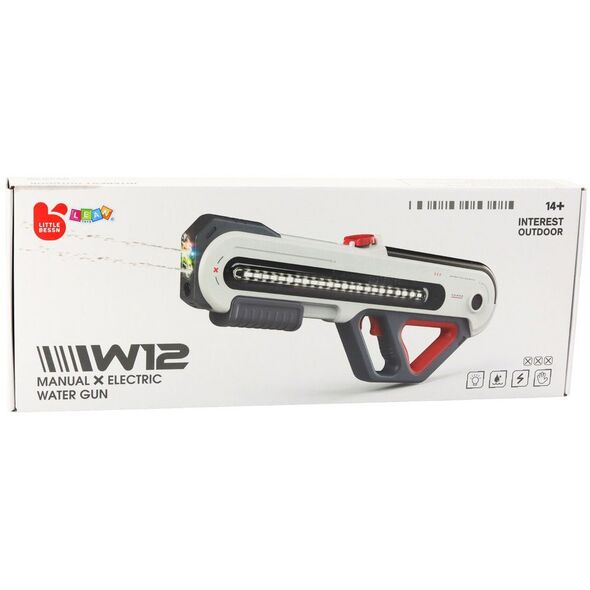 Duży Pistolet Karabin W12 Elektryczny Na Wodę LED Biały 60cm LEAN Toys