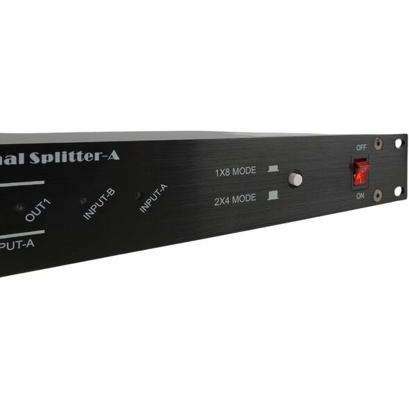 LIGHT4ME XSPLIT 2x4 rozdzielacz sygnału DMX splitter 8-kanałowy rack 19" 1U dwa tryby pracy