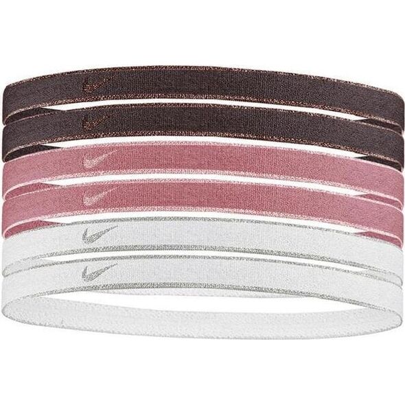 Nike Opaski na włosy Nike Swoosh Sport 6 szt. kremowe, brązowe N1002008125OS