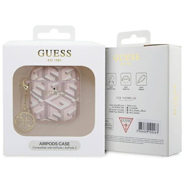 Guess GUA2PGCE4CP AirPods 1/2 cover różowy/pink GCube Charm