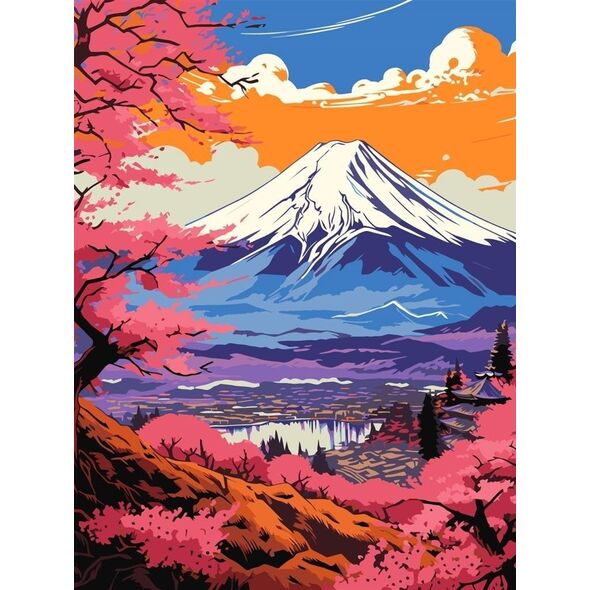 Malowanie po numerach - Magiczne Fuji 30x40cm EDUKAMP
