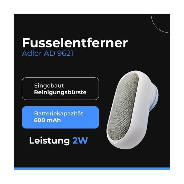 Adler | Lint Remover | AD 9621 | White | Rechargeable battery | 2 W