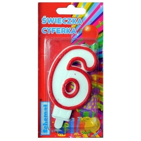 Świeczka cyferka 6