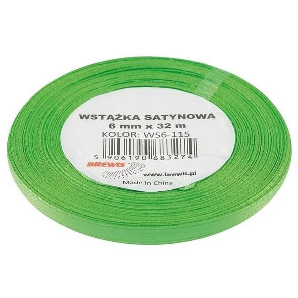Wstążka satynowa zielona 6mmx32m