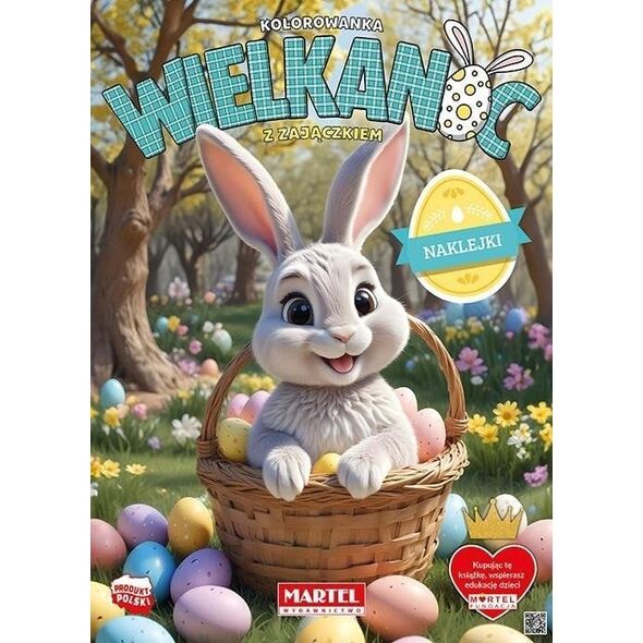 Kolorowanka Wielkanoc z zajączkiem z naklejkami