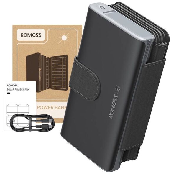 Powerbank solarny ROMOSS SPB30 30000mAh 65W (czarny)