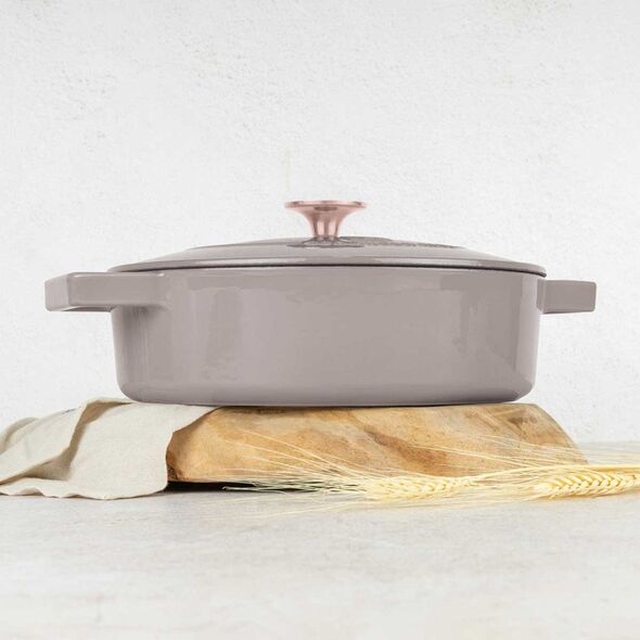Μαντεμένια Κατσαρόλα 26cm Επίπεδη Berlinger Haus Bh-6527 Taupe Lumarko!