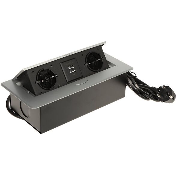 LISTWA ZASILAJĄCA MEBLOWA FPS-2S2U/CABLE (2 GNIAZDA + 2  USB)