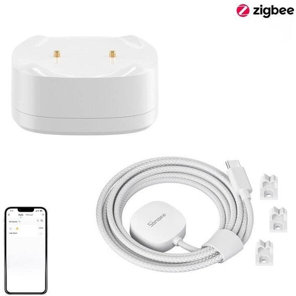 Σετ αισθητήρα πλημμύρας/διαρροής νερού ZigBee SONOFF SNZB-05P + Καλώδιο WLDC200