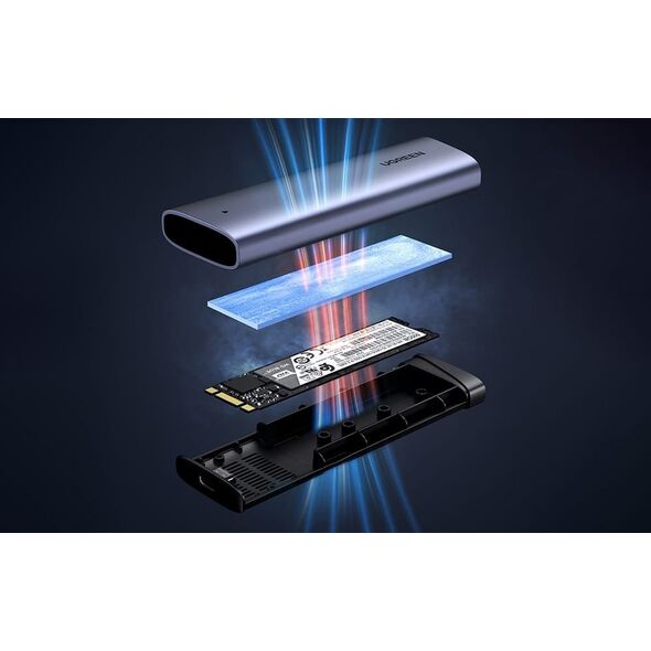Θήκη για δίσκο SSD M.2 NVMe UGREEN CM767 USB-C 3.2 S.M.A.R.T, Αυτόματος Ύπνος, TRIM