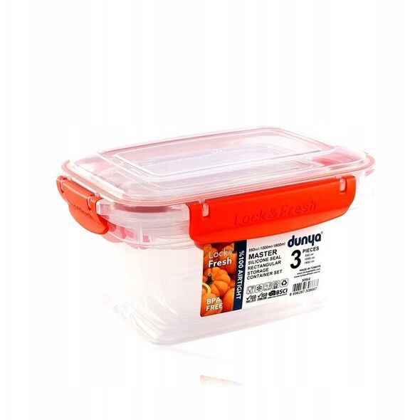 Σετ ορθογώνιων δοχείων MASTER 3 τεμ. 550,1000,1800 ml