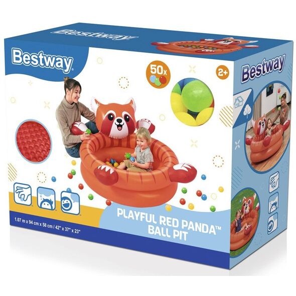 Ξηρή πισίνα κόκκινη PANDA με μπάλες 107x 94cm Bestway+50 μπάλες 52702