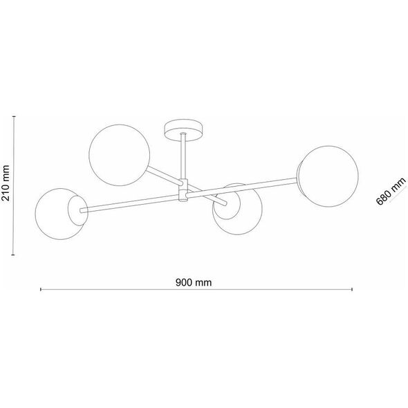 Φωτιστικό οροφής Tk Lighting Sarius 4735 4x6W G9 μαύρο/λευκό