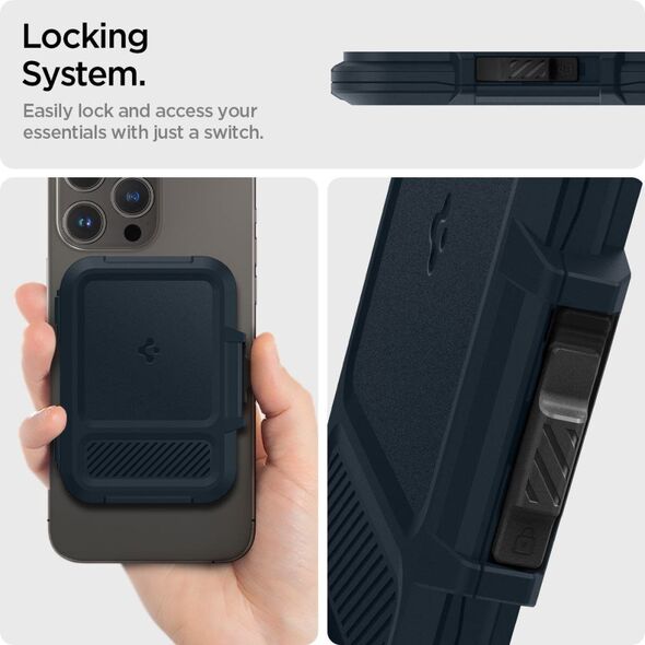 SPIGEN LOCK FIT MAGSAFE UNIVERSAL ΜΑΓΝΗΤΙΚΗ ΘΗΚΗ ΚΑΡΤΩΝ ΜΕΤΑΛΛΙΚΟ ΣΧΙΣΤΟΛΙΘΟΣ