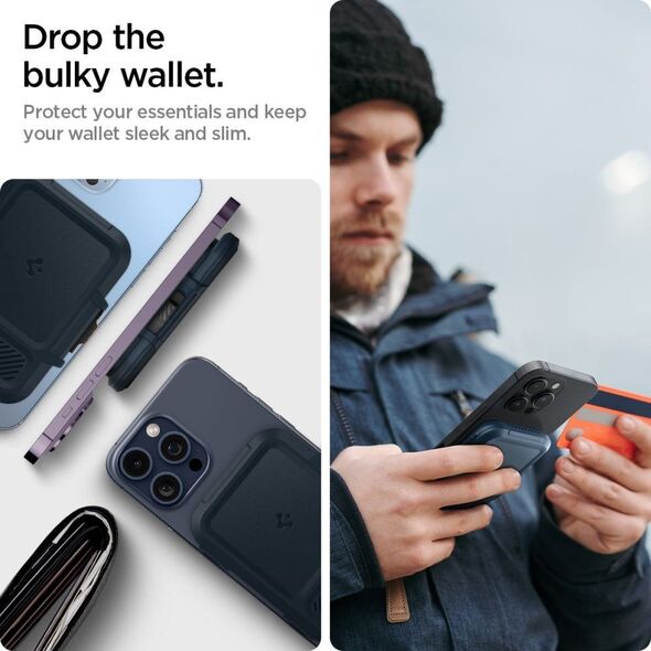 SPIGEN LOCK FIT MAGSAFE UNIVERSAL ΜΑΓΝΗΤΙΚΗ ΘΗΚΗ ΚΑΡΤΩΝ ΜΕΤΑΛΛΙΚΟ ΣΧΙΣΤΟΛΙΘΟΣ