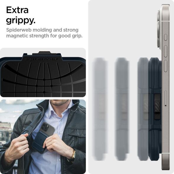 SPIGEN LOCK FIT MAGSAFE UNIVERSAL ΜΑΓΝΗΤΙΚΗ ΘΗΚΗ ΚΑΡΤΩΝ ΜΕΤΑΛΛΙΚΟ ΣΧΙΣΤΟΛΙΘΟΣ