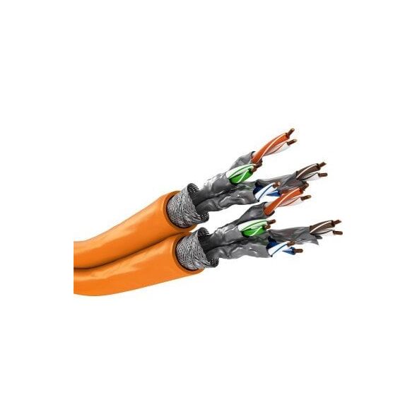 Καλώδιο δικτύου CAT 7A duplex, S/FTP (PiMF), πορτοκαλί - Μήκος καλωδίου 50 m