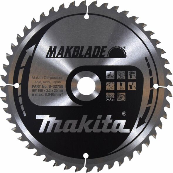 MAKITA PIŁA TARCZOWA  190x30x48z MAKBLADE DREWNO