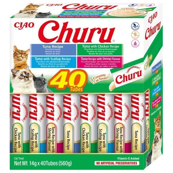 Inaba Foods INABA  Churu dla kota - mix smaków z owocami morza 40x14g
