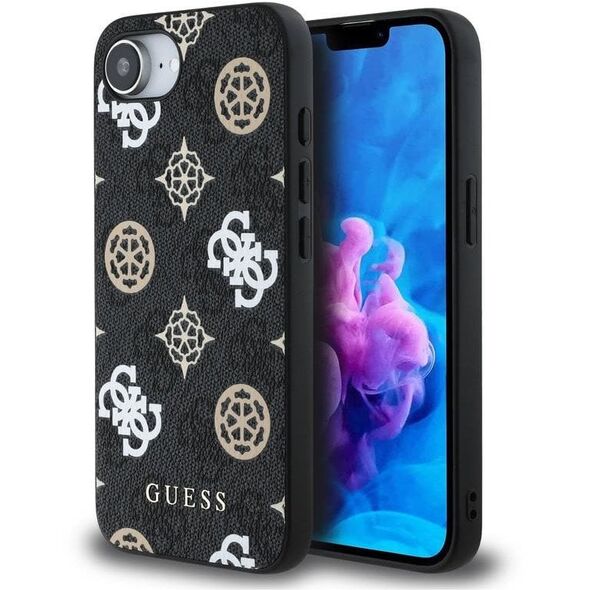 Θήκη Guess PU 4G Peony με MagSafe για iPhone 16e - μαύρη