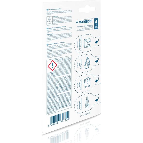 Wessper CleanTab uniwersalny odkamieniacz do ekspresów, czajników i żelazek w tabletkach