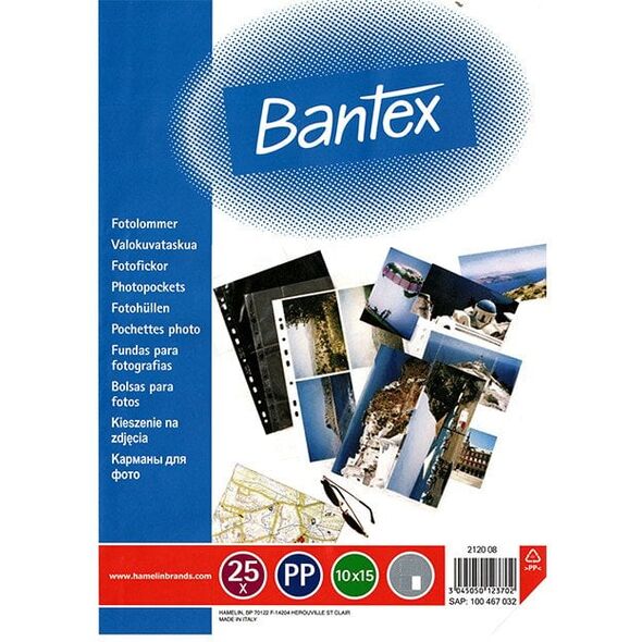 Bantex BANTEX ΦΩΤΟΘΗΚΗ 0,1 MM 25 ΤΕΜ, ΚΑΘΕΤΗ ΔΙΑΤΑΞΗ, ΔΙΑΦΑΝΗΣ