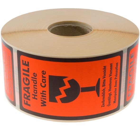 Ετικέτα Stickn με κείμενο Fragile Handle with care 120x70mm 1000τμχ/ρολό