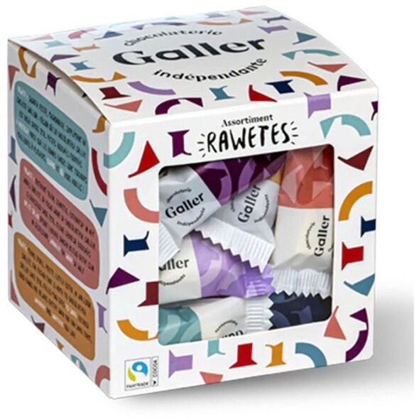 Σετ σοκολατένιων καραμελών Galler Rawetes Cube, 40 τεμ. (200g)