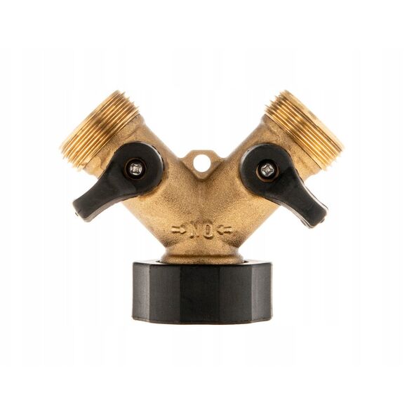 Διανομέας 2 κατευθύνσεων για βρύση GW3/4" x 2 GZ3/4" με βαλβίδες σφαιρών (10/60)