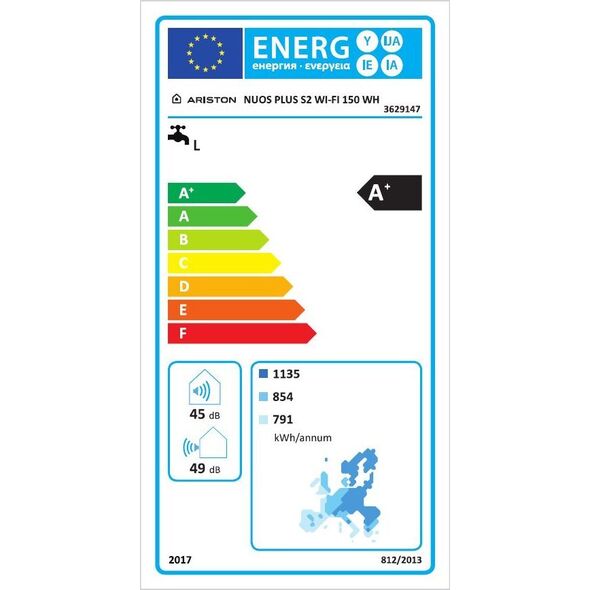 Ariston Pompa ciepła NUOS PLUS S2 WI-FI 150 WH (3629147)