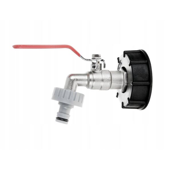 Σετ – IBC καπάκι S60x6 + βρύση 3/4" με έξοδο σε GZ 1" + νίπελ για ταχυσύνδεσμο – mauser (40)