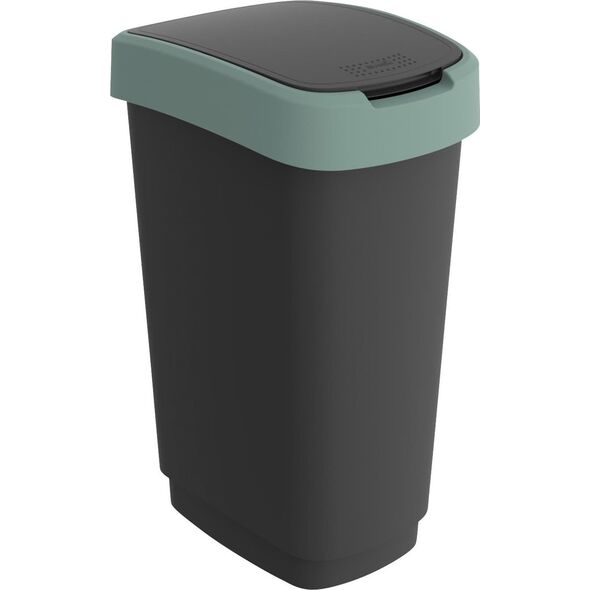 Kosz na śmieci Rotho Kosz na śmieci swing Rotho Twist 50L czarno-ciemnozielony