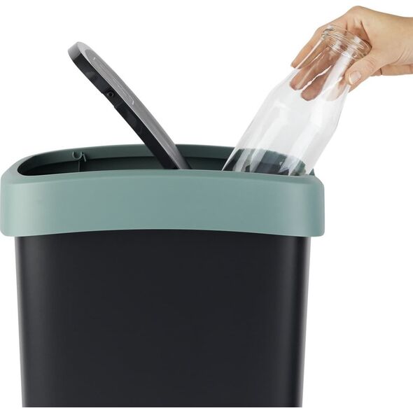 Kosz na śmieci Rotho Kosz na śmieci swing Rotho Twist 50L czarno-ciemnozielony