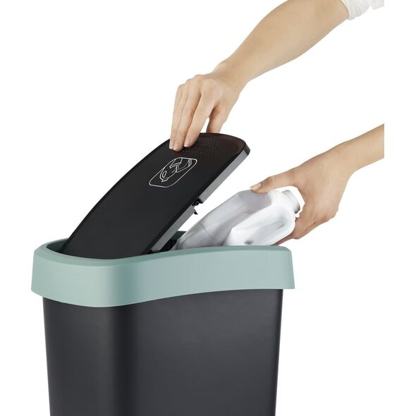 Kosz na śmieci Rotho Kosz na śmieci swing Rotho Twist 50L czarno-ciemnozielony