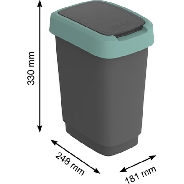 Kosz na śmieci Rotho szary (CEN-80788)