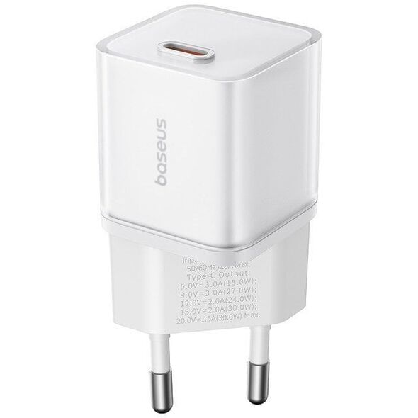 Φορτιστής Baseus GaN5S 1C 30W EU (moon white)