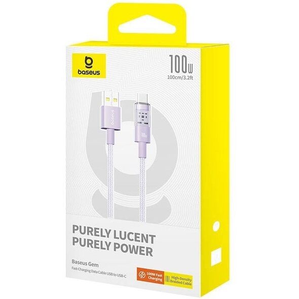 Καλώδιο Baseus Gem USB-USB C 100W 1m (μωβ)