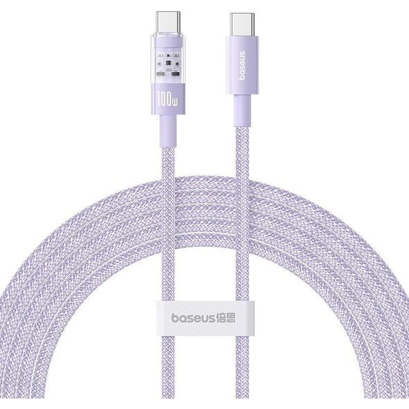 Καλώδιο Baseus Gem Τύπου C-Typc C 100W 2m (μωβ)