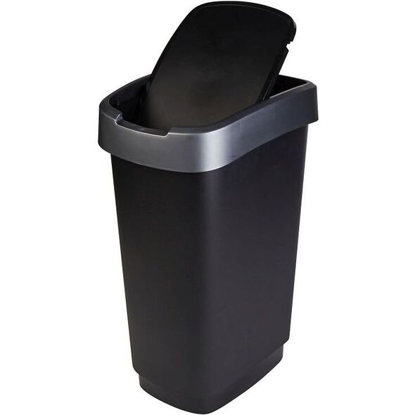 Kosz na śmieci Rotho Twist do segregacji uchylny 50L szary (1754508850)