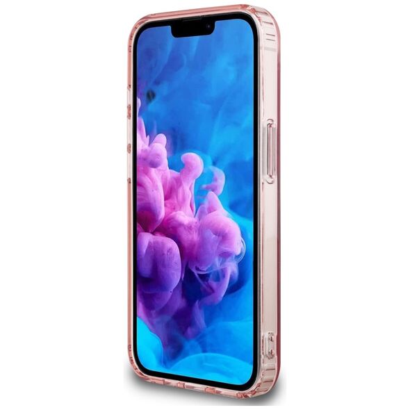 Θήκη Guess IML Glitter Circle MagSafe για iPhone 16e ροζ