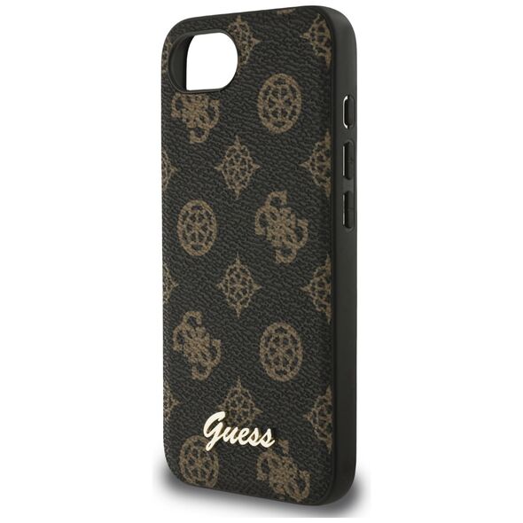 Θήκη Guess Peony Script Logo MagSafe για iPhone 16e μαύρο