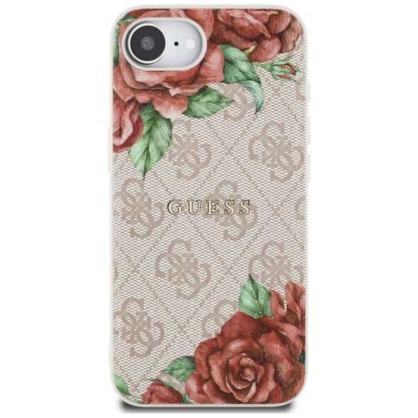 Θήκη Guess 4G Flowers Print MagSafe για iPhone 16e ροζ