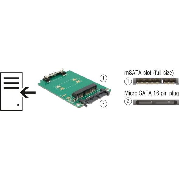 Delock Konwerter Micro SATA - mSATA (62520)