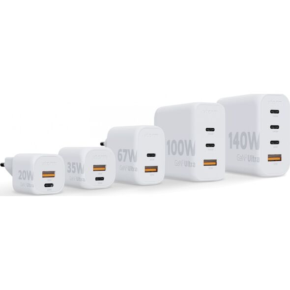 Ładowarka Xtorm Ładowarka cienna Ultra GaN2 140W 3xUSB-C PD,USB QC 3.0 Biała