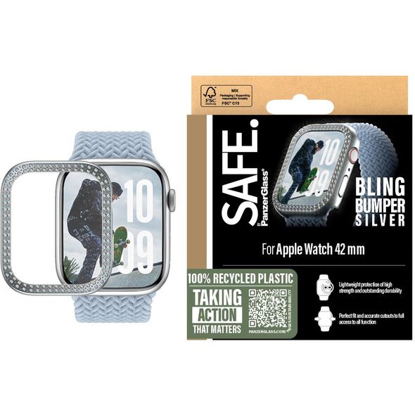 Προστατευτικό SAFE Bling Bumper Silver Apple Watch 10/42mm