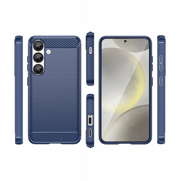 Θήκη σιλικόνης Carbon Case για Samsung Galaxy S25 - μπλε
